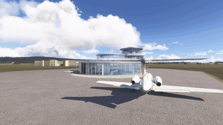 Montage: six glass FBOs, including the Twin Drums, Glass Vault, Stacked Discs by the Golden Gate, Glass Wave at sunset and Full Glass under the LA skyline at blue hour